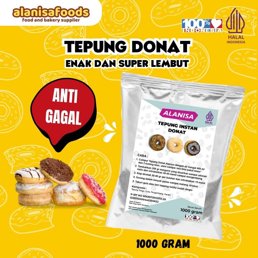 

TEPUNG DONAT 1KG, TEPUNG PREMIX DONAT SUPER EMPUK