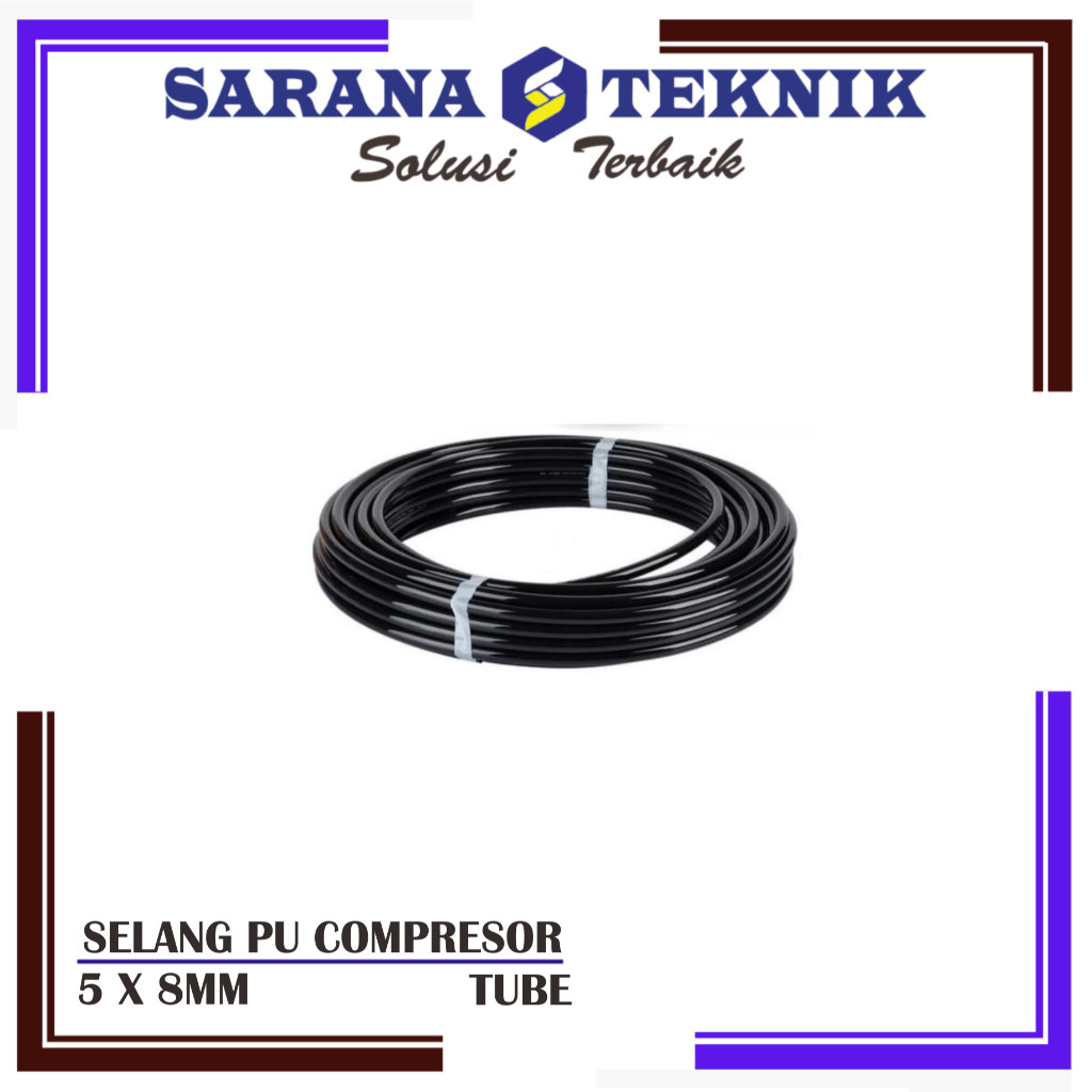 (ROLL) SELANG PU HITAM 5 X 8MM TUBE