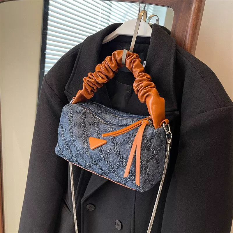 Tas Mewah Tas Selempang Wanita Jeans Terbaru Tali Rantai Mini Sling Bag  T00348