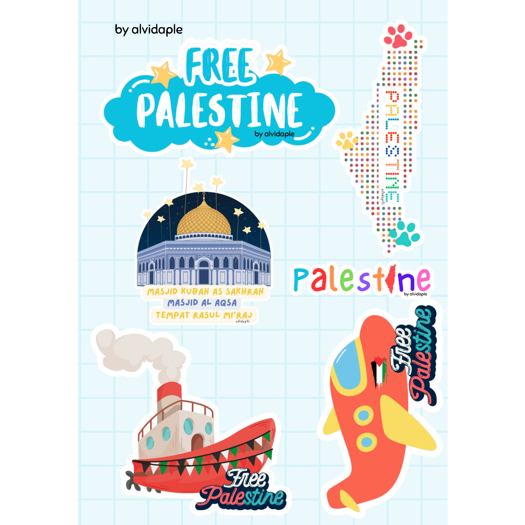 

Stiker Sticker Palestine Palestina Anak Kapal Perahu Pesawat AL Aqsha Vinyl Waterproof Anti Air A6