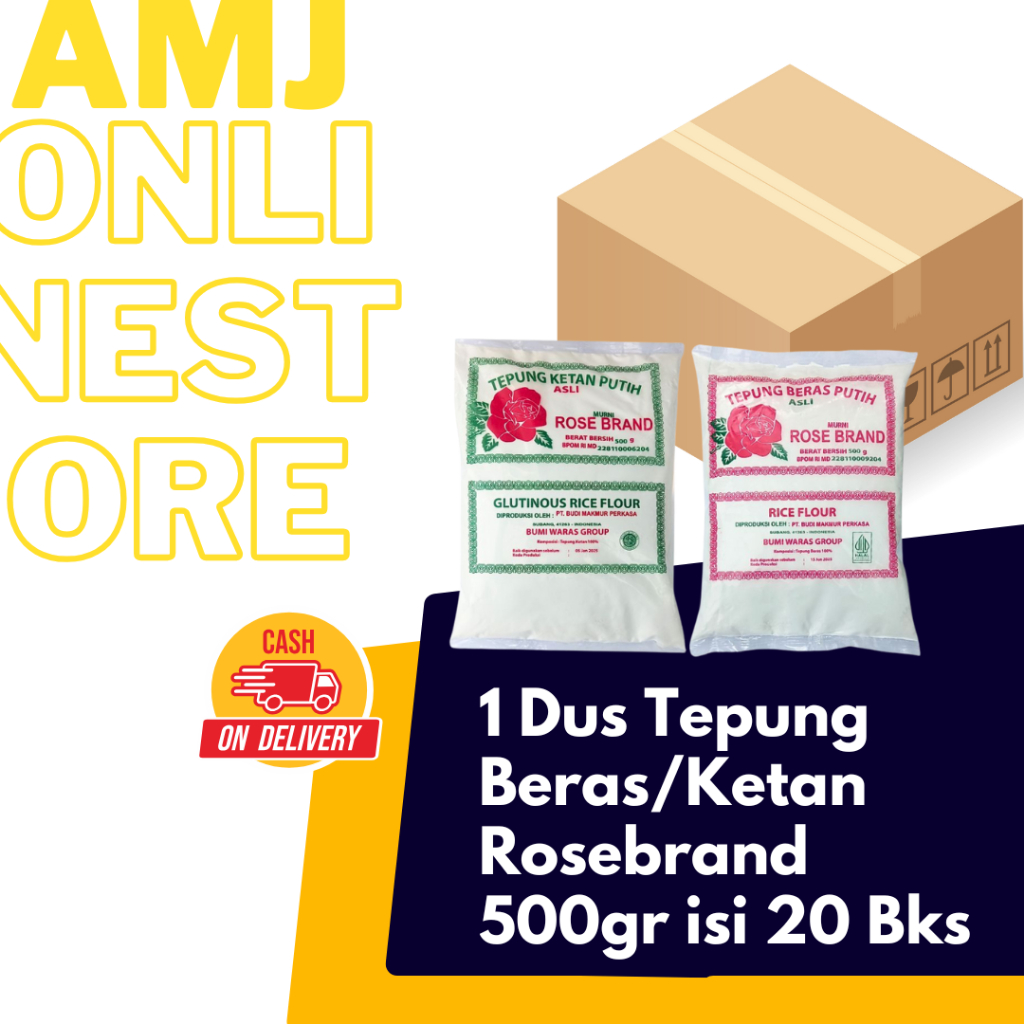 

Rosebrand Tepung Beras/Ketan 500gr 1 Dus isi 20 Bks