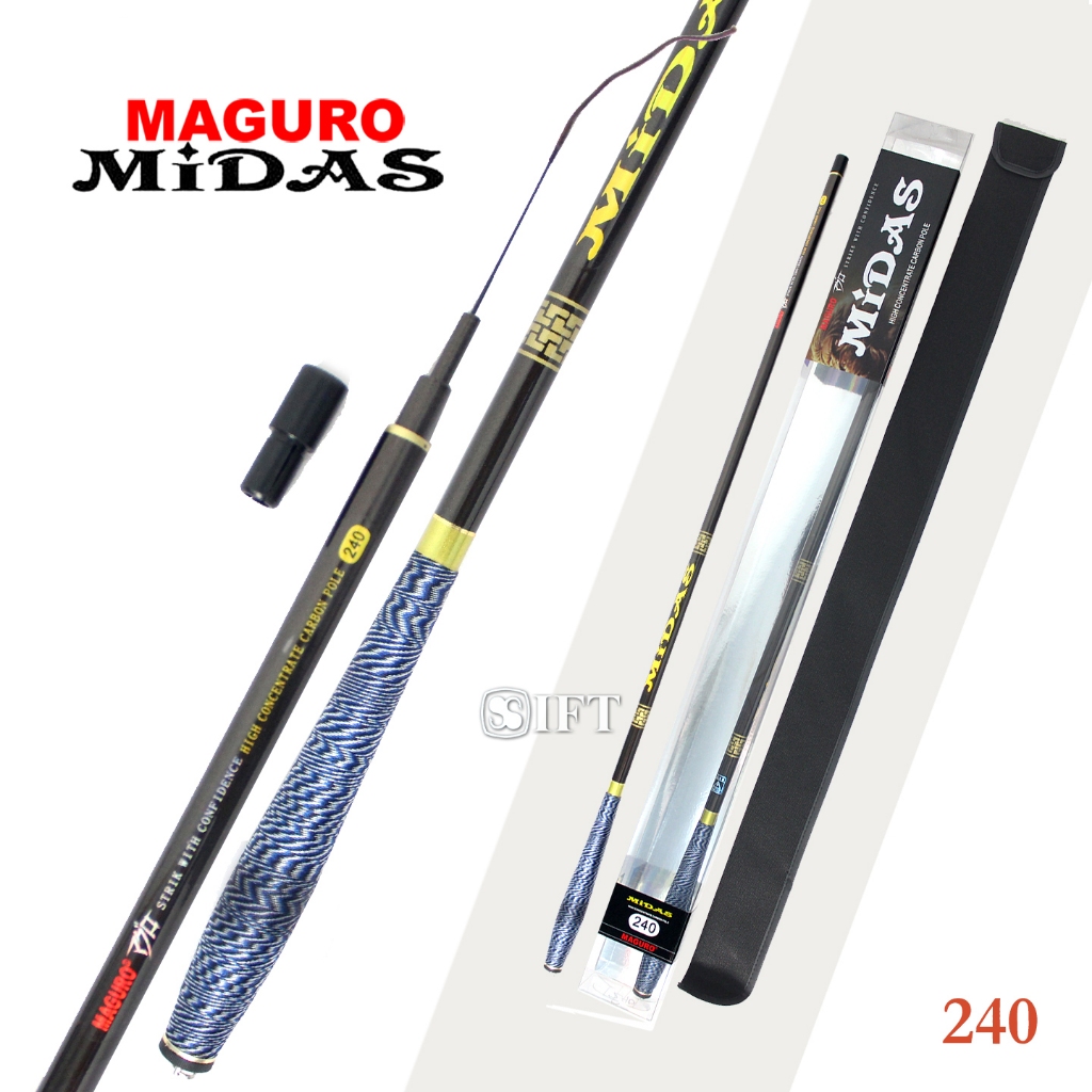 Joran maguro MIDAS Tegek Pole Carbon Kaku | Teleskopik | 240 270 300 360 Heavy IFT
