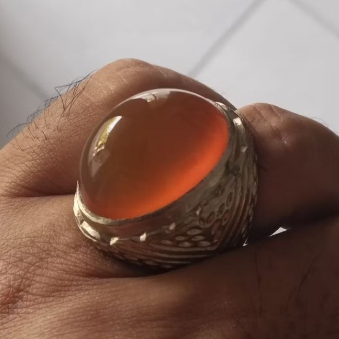 Natural Chalcedony batu anggur kristal orange color origin obi bukan bacan Kalimaya