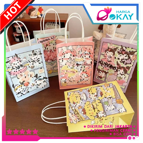

HO Paper Bag Kantong Kertas Happy birthday Animasi Goodie Bag Bingkisan Snack Anak Tas Hampers Kado Motif Kartun Lucu