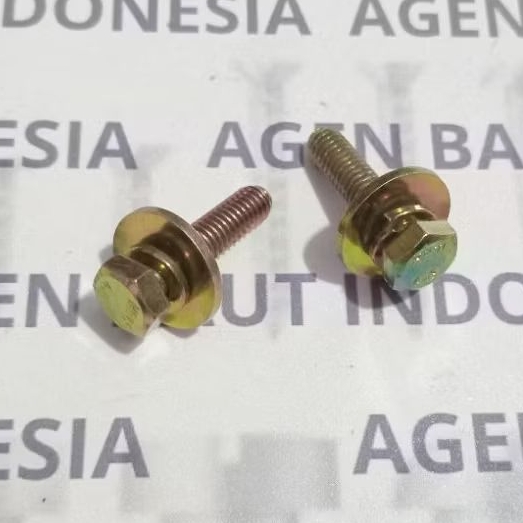 Baut 10 Dabel Ring Plat Dan Ring Per M6x25 Kuning