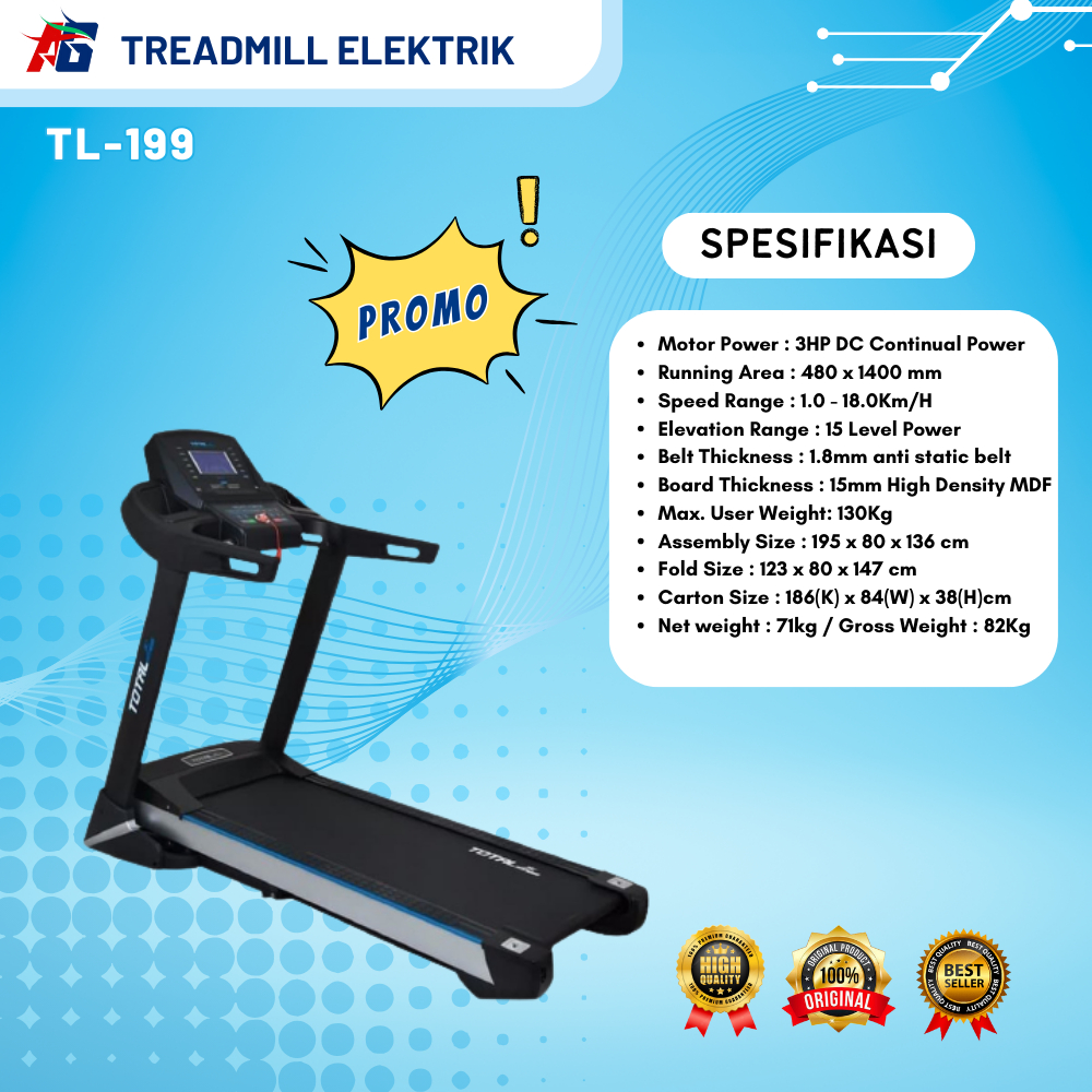 TREADMILL ELECTRIC TL-199 AUTO INCLINE
