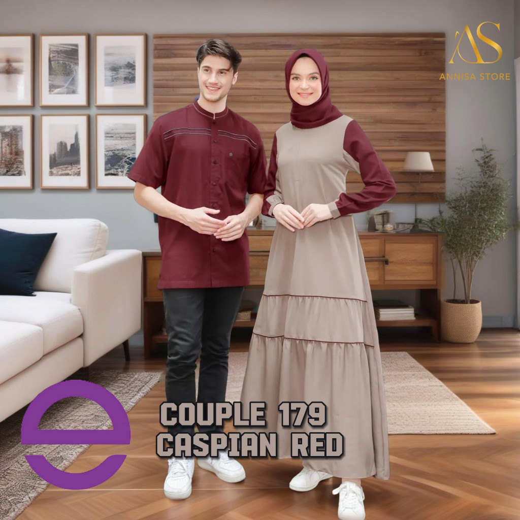 BAJU SARIMBIT KELUARGA 2025 ETHICA  COUPLE 179 CASPIAN RED / BAJU SERAGAMAN SARIMBIT COUPLE AYUMI 41