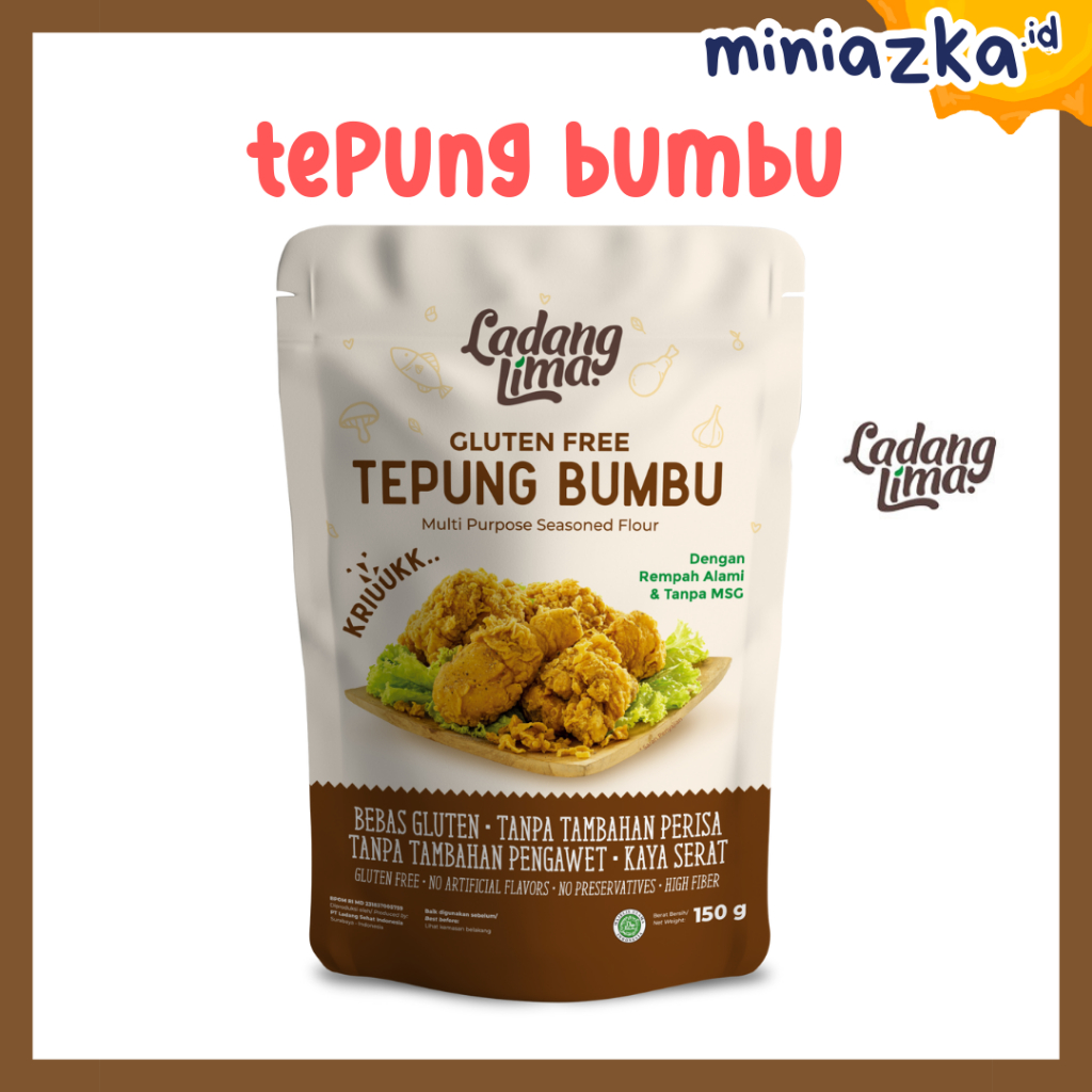 

Tepung Sehat Tepung Bumbu Serbaguna Gluten Free Ladang Lima 150gr