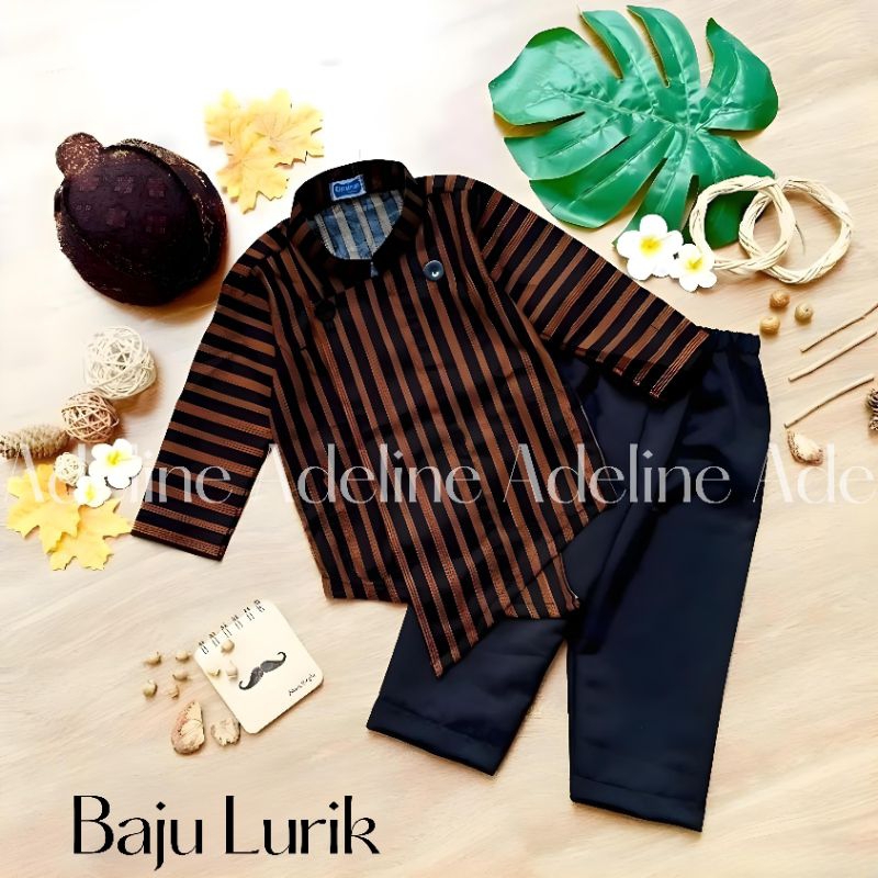 [Adeline] Atasan Lurik Anak Baju Lurik Anak Bahan Katun Tenun Khas Jogja