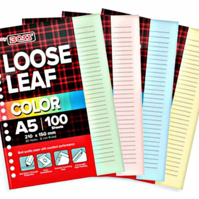 

HJ6 Loose Leaf boss Isi Binder Warna Bergaris 1 Lembar