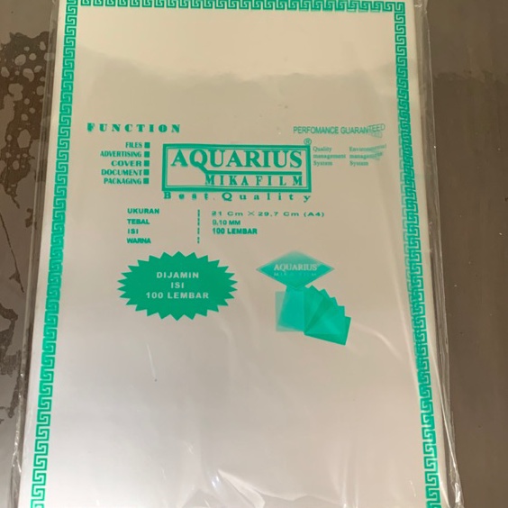 

Grosir Plastik Mika Jilid Aquarius tebal 1 mm A4