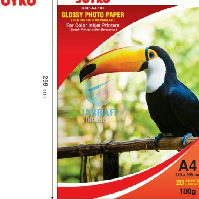 

Limit 2 Lembar Kes Foto A4 8R Tebal 18 Gsm Gram JOYKO GSPA418 Glossy Photo Paper