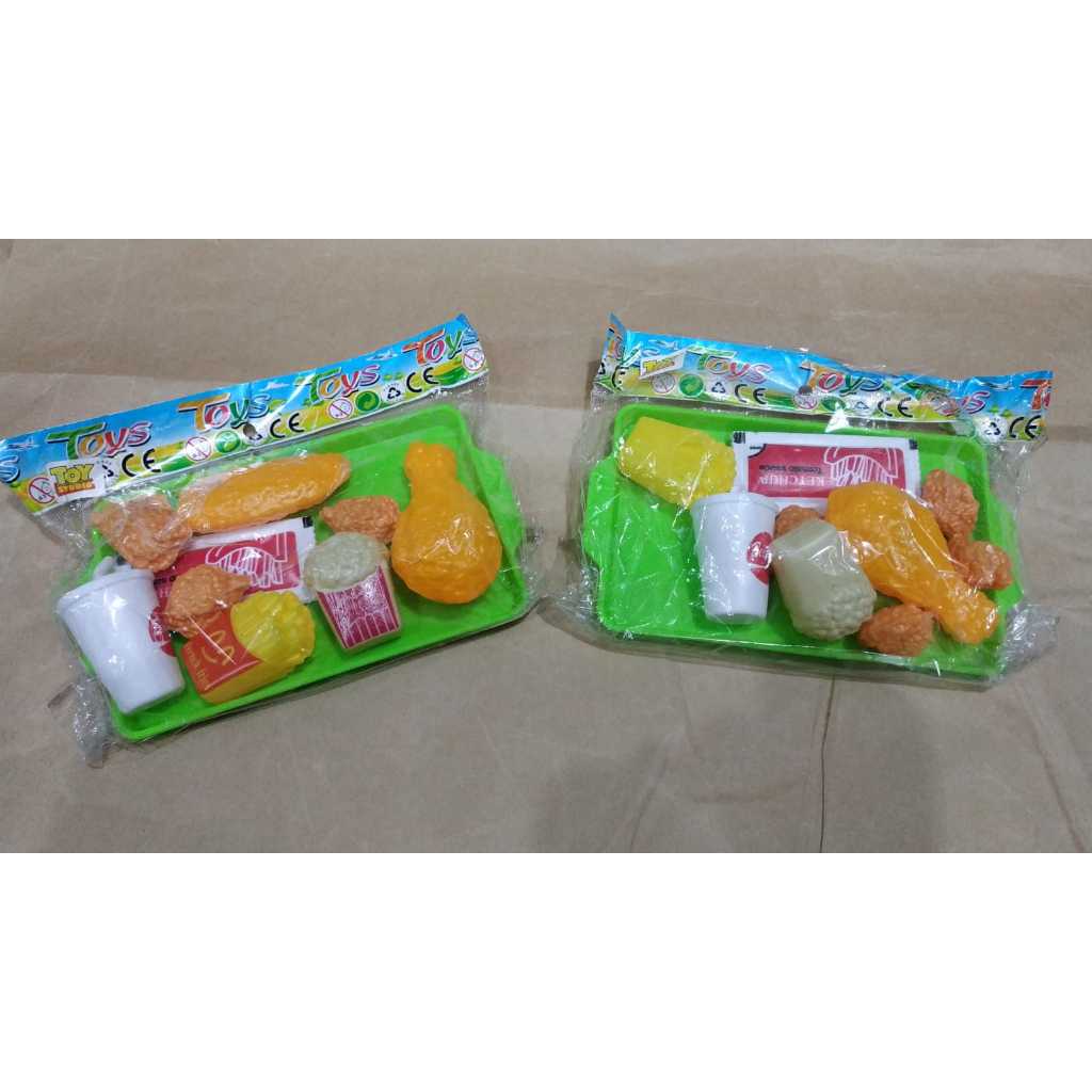 MAINAN ANAK NAMPAN RESTORAN KELILING FAST FOOD AYAM GORENG/  MAINAN ANAK NAMPAN TRAY MAKANAN CEPAT S