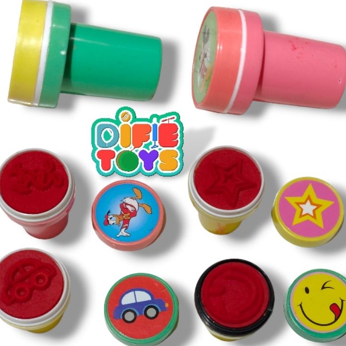 

HJ6 5 pcs Stampel bulat cap mainan