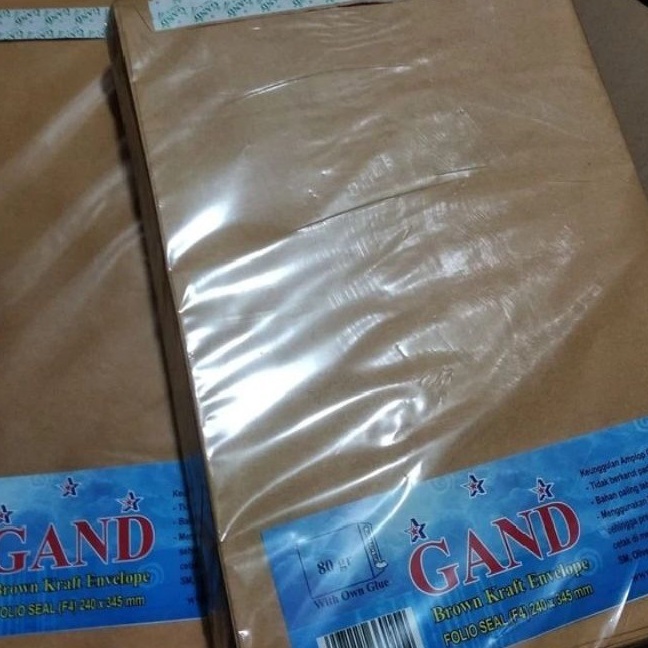

Bonuskan Amplop Coklat polos Folio SealLem Gand 1pak1pcs