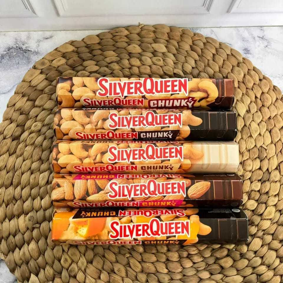 

Silverqueen Chunky Bar 85 gram/95 g Halal Mede/ Almond/Dark/ White Chocolate Coklat 100 gram