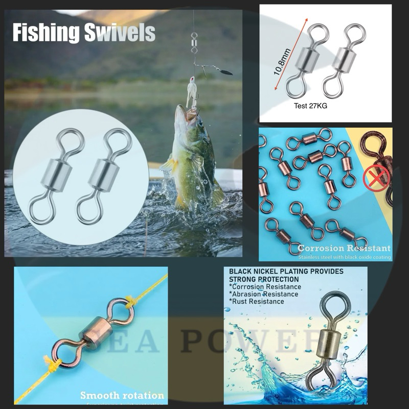 Kili kili rolling swivel pancing size 8 rolling swivel stainless anti karat kili kli swivel pancing