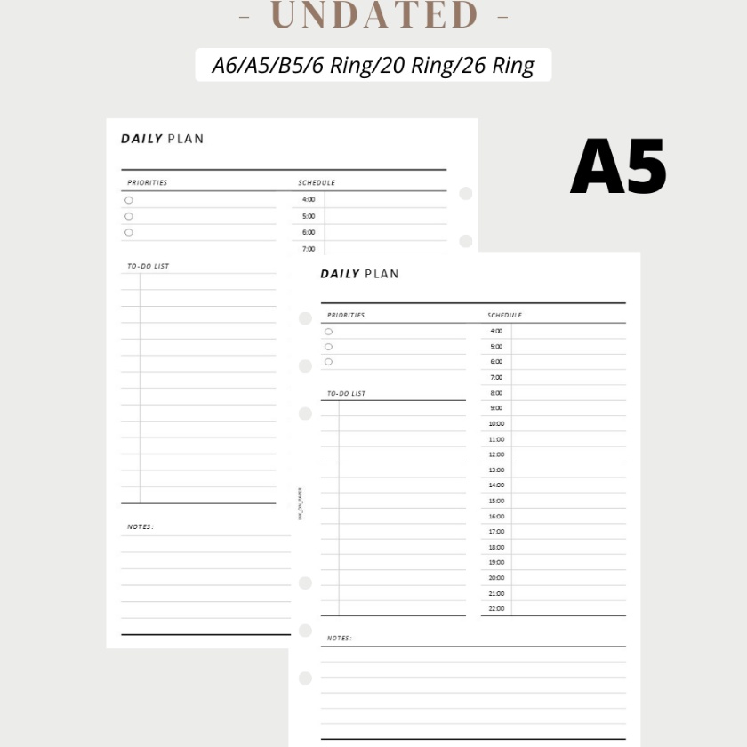 

FG2 A5 Daily Planner Planner 225 Mmalist Daily Planner by INKONPAPER