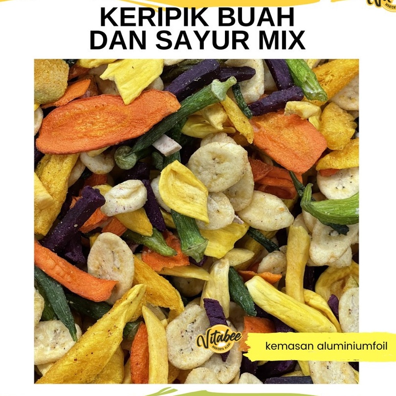 

NEW PRODUCT Keripik Buah dan Sayur Mix Campur Vitabee OlehOleh Khas Kota Malang Garansi Renyah BISA