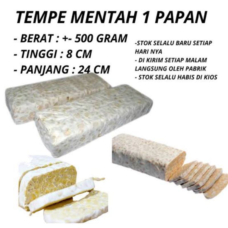 

TEMPE FRESH BUNGKUS PLASTIK PER 1 LONJOR