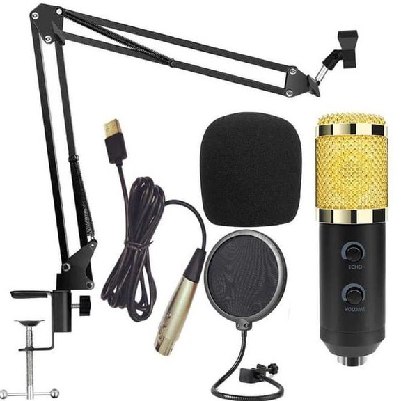 Sekarang Populer paket Mic Condenser Full Set Original BM 8 dan BM 8 MIC KONDENSOR REKAMAN PODCAST