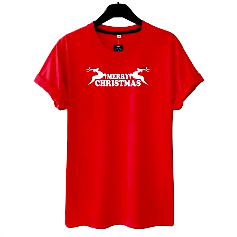 Kaos Natal Rusa Merry Christmas S-XXXXL Jumbo Big Size Oversize & Size Anak 2-10tahun Unisex Couple 