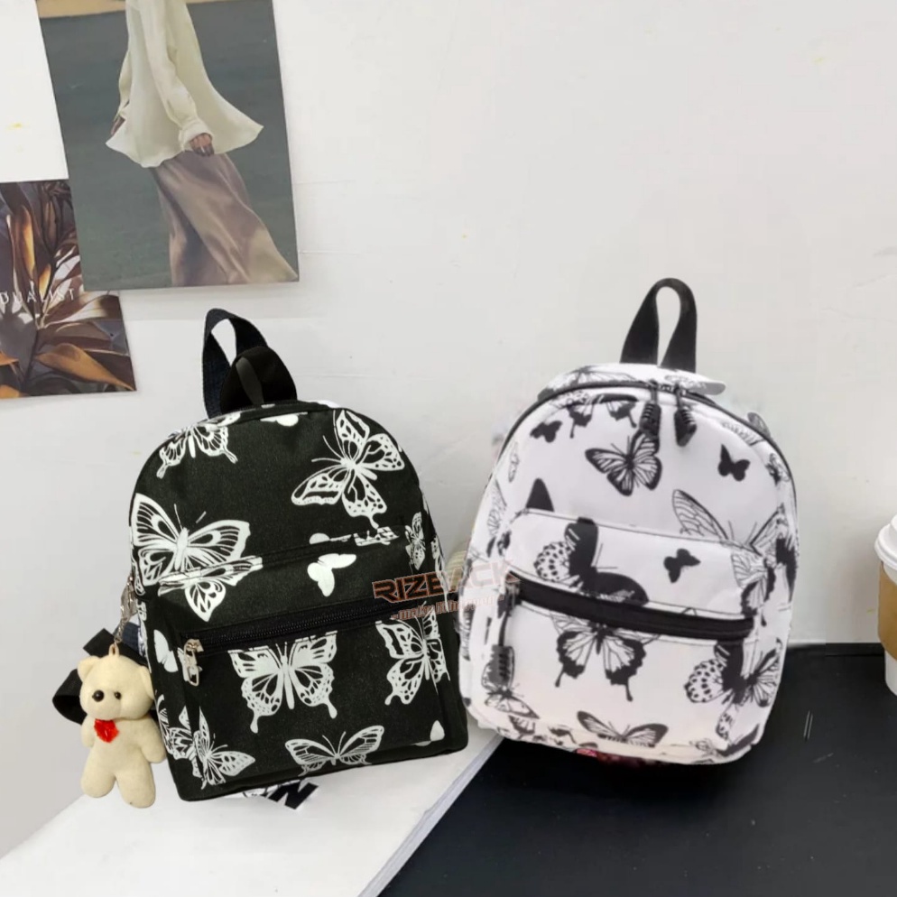 Good Order Tas Ransel Mini Wanita  Tas Selempang  Bahu Wanita Motif Kupukupu Tas Ransel Mini Motif S