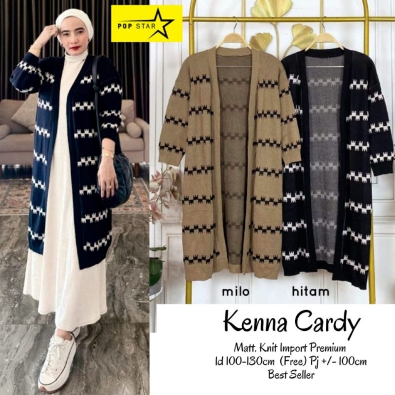 CARDIGAN LONG TUNIK JUMBO/KENNA/CARDIGAN WANITA LONG TUNIK KNIT IMPORT JUMBO LD 130 CM FIT XXXL