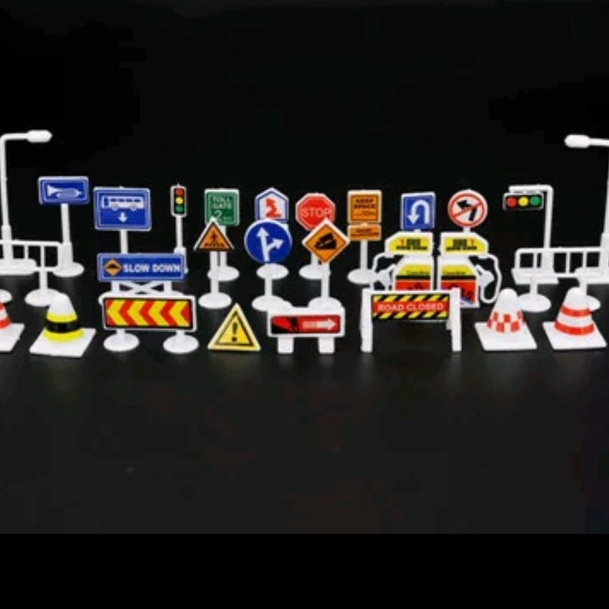 PROMO SEMANGAT Mainan rambu lalu lintas lampu jalan tanda rambu lalu lintas led