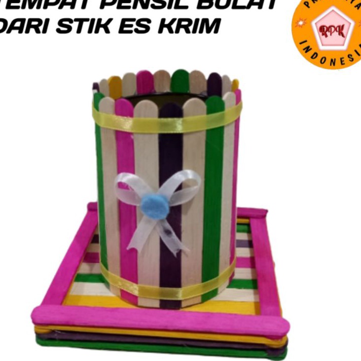 

BIG PROMO Tempat pensil bulat stik es krim warna warni