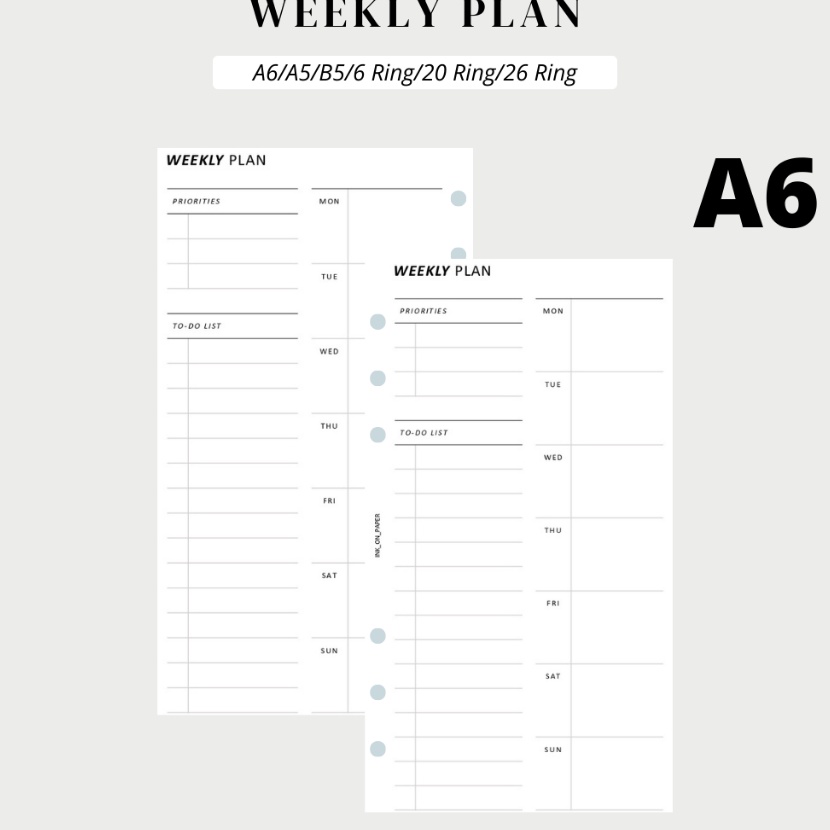 

FG2 A6 Weekly planner by INKONPAPER