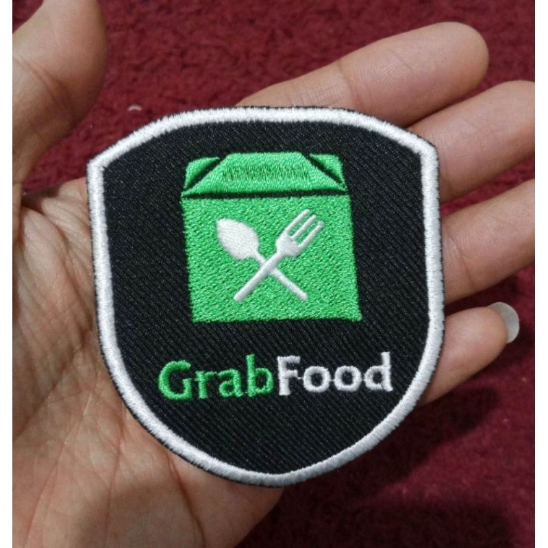 Logo Emblem Grab Food Go Food Grab Kecil Bordir komputer