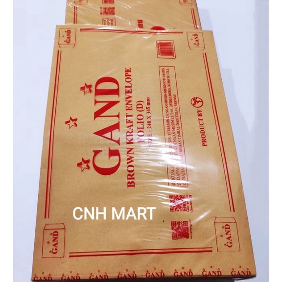 

Kilat 1 PCS 1 Pak GAND Amplop coklat folio amplop coklat F 4