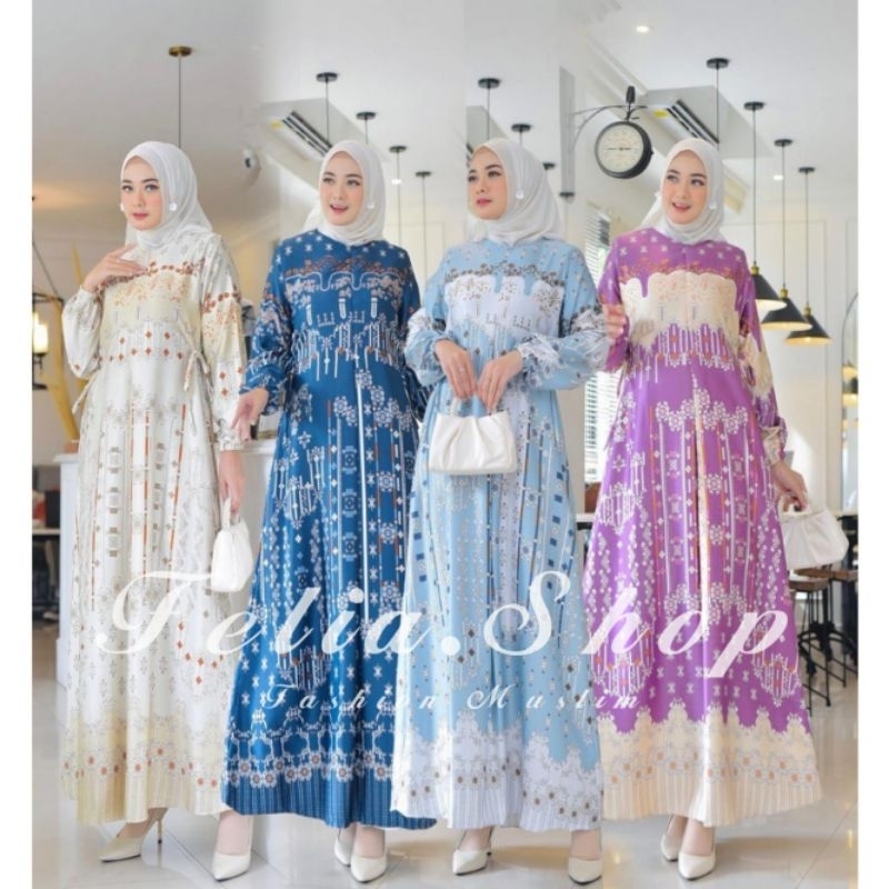 GAMIS SONYA BAHAN SILK PREMIUM MOTIF TERBARU