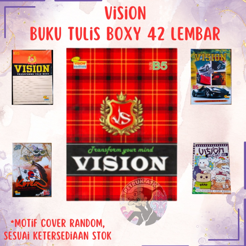 

MURAHMERIAH PAK BUKU TULIS VISION BOXY B5 42 LEMBAR 6 PCS