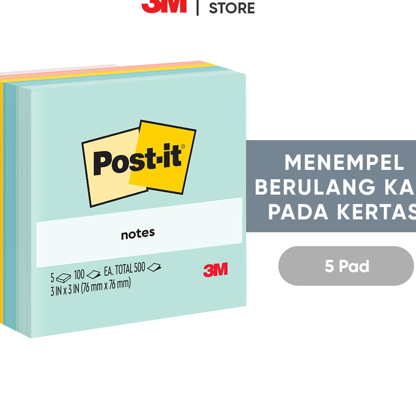 

Price 3M Postit Notes 6545AP Menempel berulah kali pada kes 5 pad 76x76 mm Untuk berbgai permukan kes