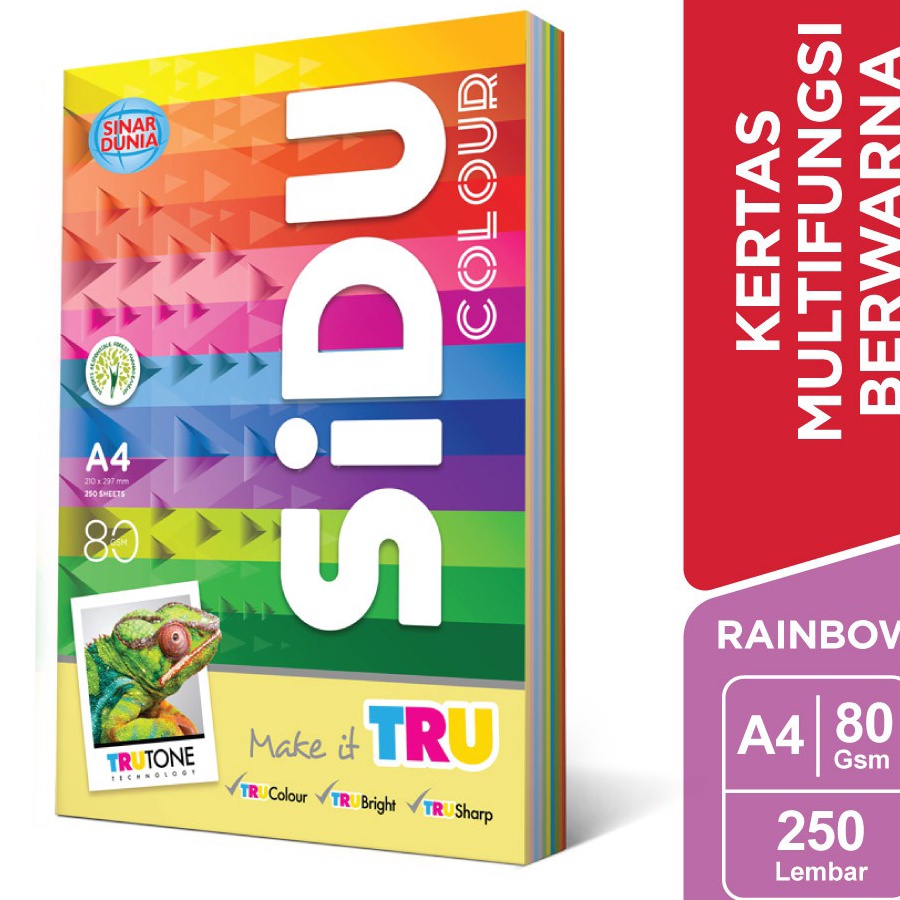 KI3 SiDU Kes Fotocopy Berwarna Rainbow 1 warna 8 GSM A4