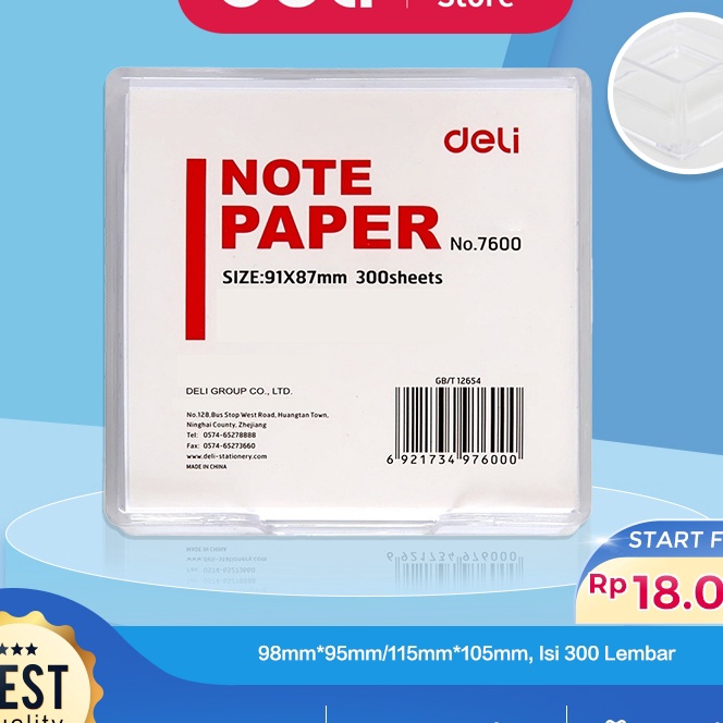 

Terbaru Deli Memo Paper Kes Memo 3 Lembar Kemasan Warna Putih 76 761