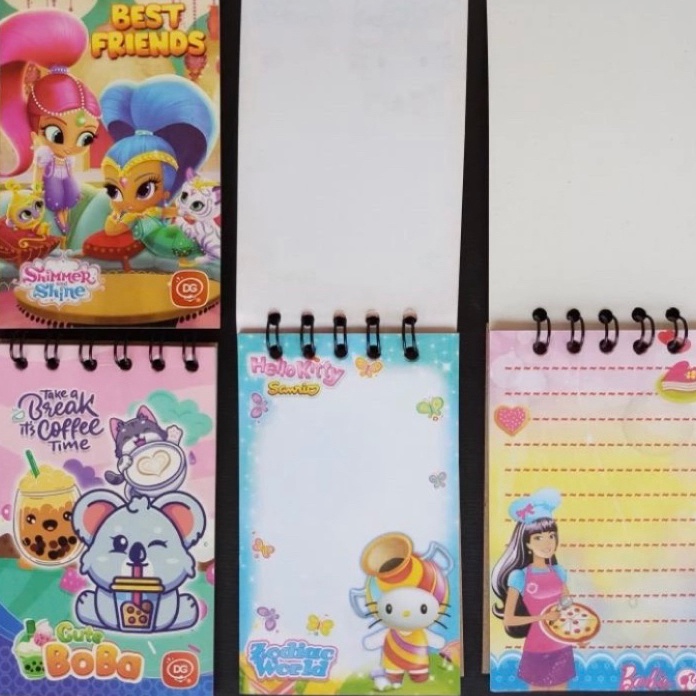 

KP8 2pcs buku memo spiral anak 6x9cm