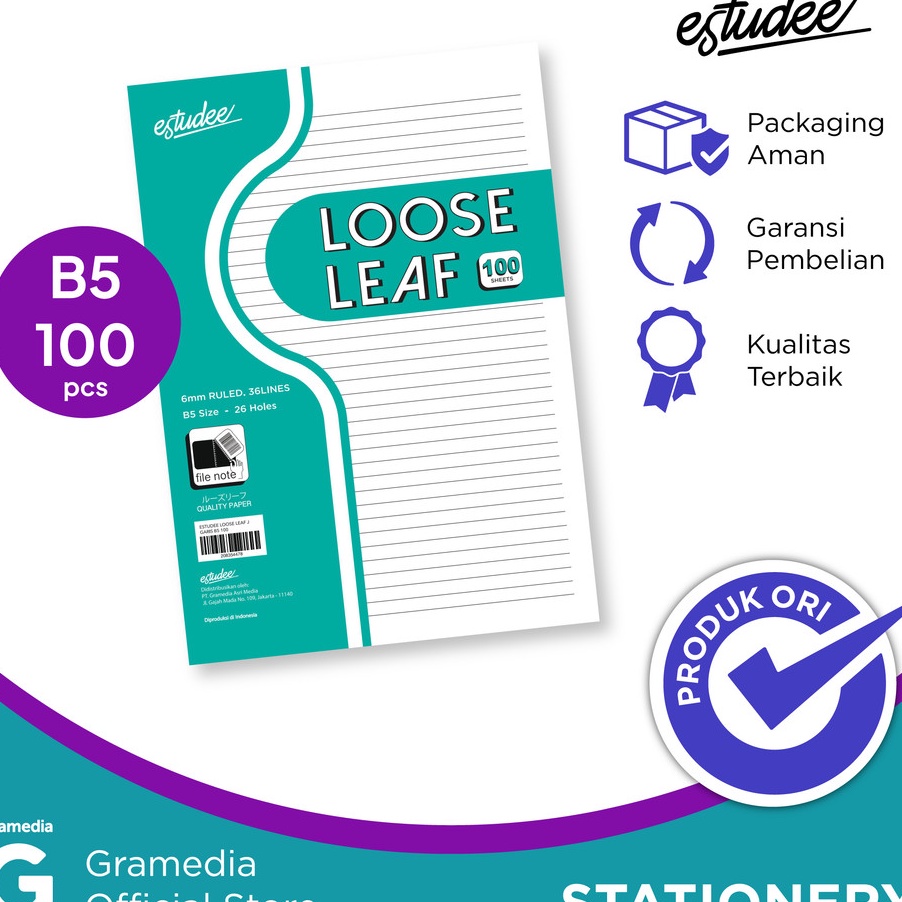 

KI3 Estudee Loose Leaf J Garis B5 1