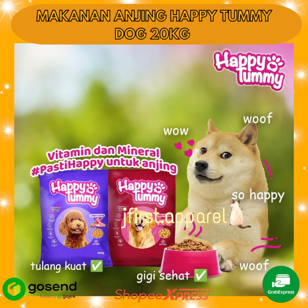 MAKANAN ANJING HAPPY TUMMY DOG 20KG | HAPPY TUMMY DOG KHUSUS INSTANT
