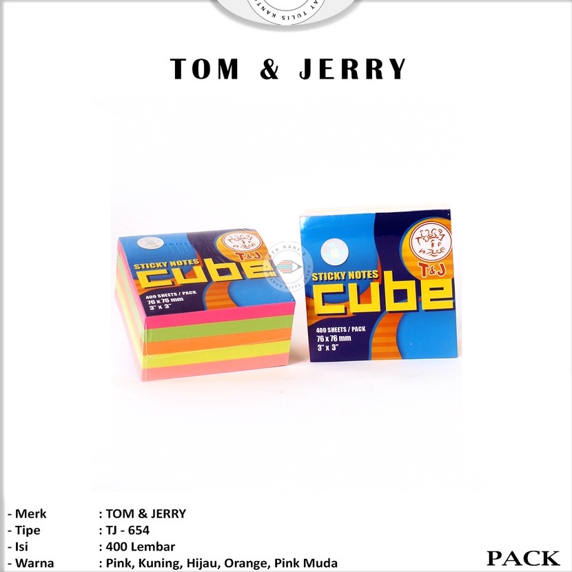 

Terbatas TOM AND JERRY Sticky Notes Warna Cube 654 1 PAD