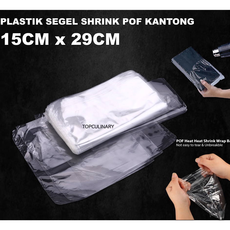 

KI3 PLASTIK SHRINK TIPIS POF KANTONG SEGEL BUKU MAJALAH 15CM X 29CM
