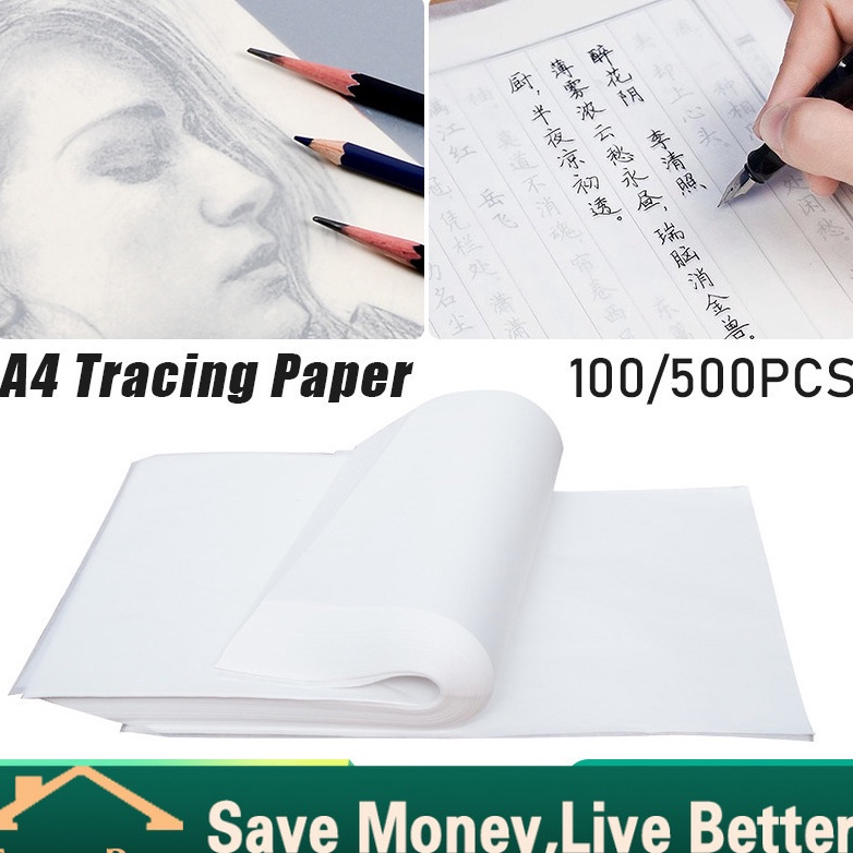 

FG2 Lembar Kes Kalkir Tracing Paper Translucent A4 Transfer Paper Ukuran A4