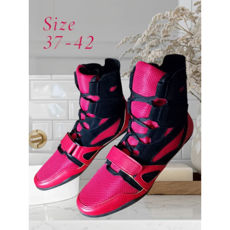 Sepatu Tinju Pria Boxing Shoes Sport Olahraga Casual Sepatu Gulat Gym Fitness Keren Anti Slip Ringan