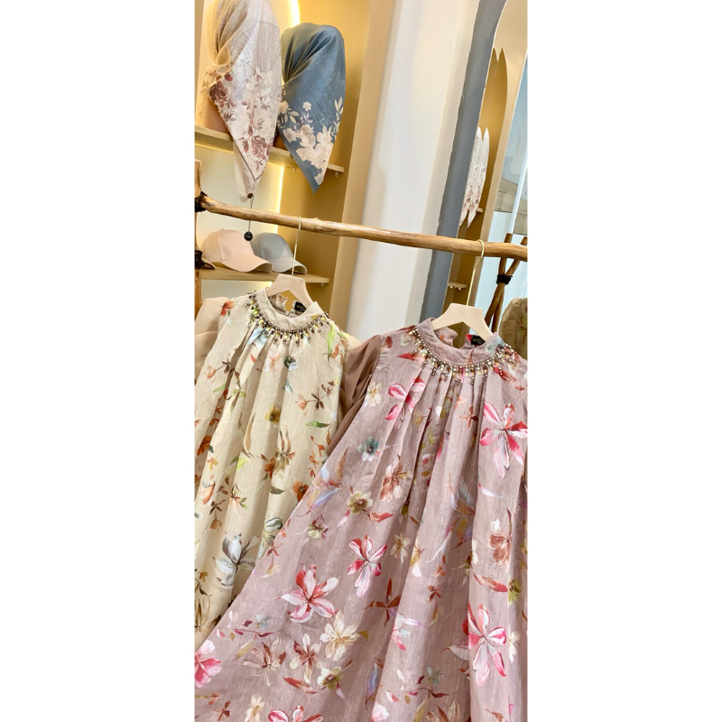 gaun khadijah organza serat premium