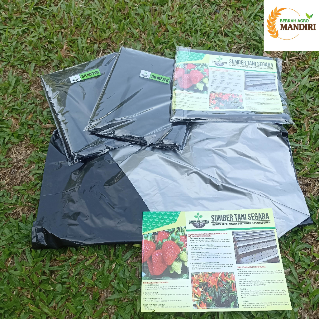 PLASTIK MULSA HITAM PERAK 50 METER MTR