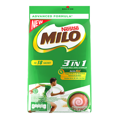 

Milo Activ-Go Minuman Serbuk Cokelat Sachet 18 X 34 gram MURAH