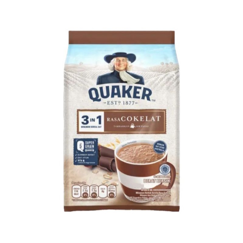 

Quaker oat 3 in 1 cokelat bag 8x28 g