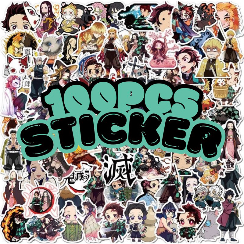 

50/100 pcs Sticker Deco Demon Slayer | Sticker Laptop | Hp | Ipad | [Sticker Murah]